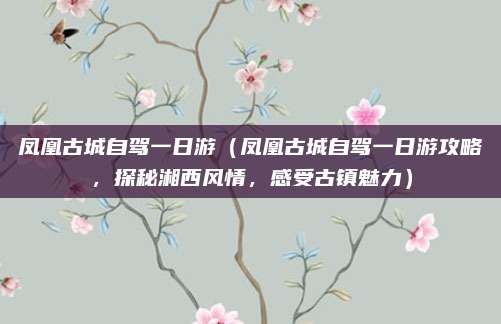 凤凰古城自驾一日游(凤凰古城自驾一日游攻略,探秘湘西风情,感受古镇魅力)