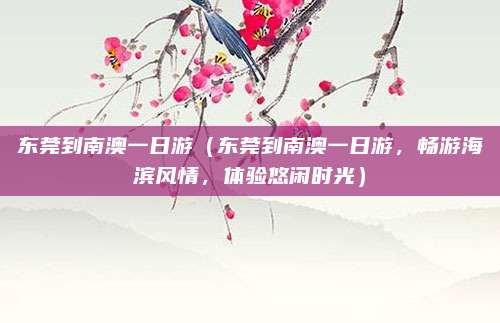 东莞到南澳一日游(东莞到南澳一日游,畅游海滨风情,体验悠闲时光)