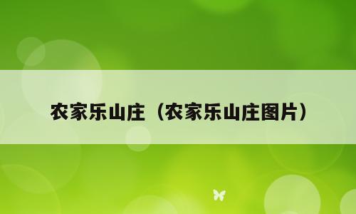 农家乐山庄（农家乐山庄图片）