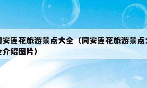 同安莲花旅游景点大全（同安莲花旅游景点大全介绍图片）