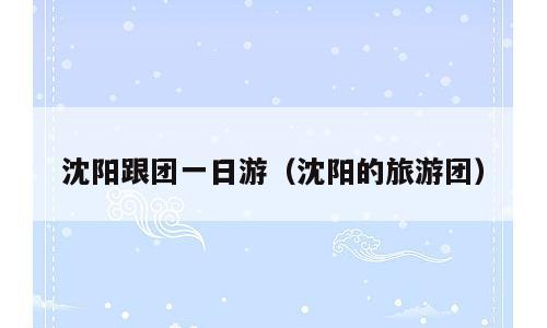 沈阳跟团一日游（沈阳的旅游团）