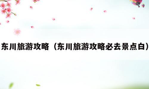东川旅游攻略（东川旅游攻略必去景点白）