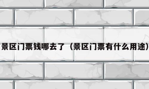 景区门票钱哪去了（景区门票有什么用途）