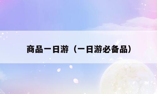 商品一日游（一日游必备品）