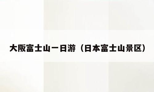 大阪富士山一日游（日本富士山景区）