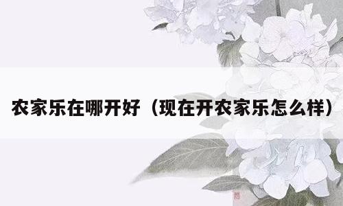 农家乐在哪开好（现在开农家乐怎么样）