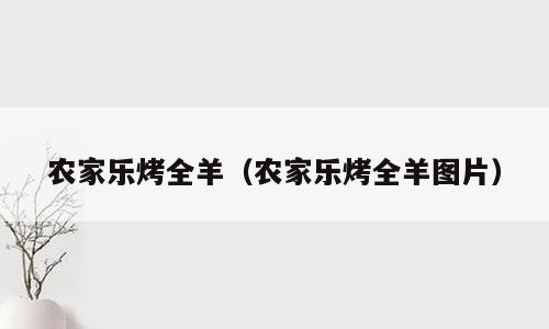 农家乐烤全羊（农家乐烤全羊图片）