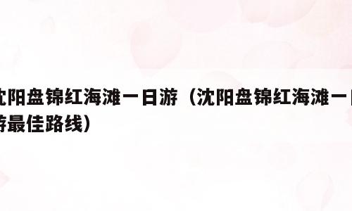 沈阳盘锦红海滩一日游（沈阳盘锦红海滩一日游最佳路线）