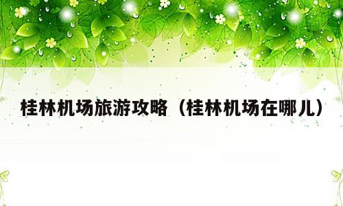桂林机场旅游攻略（桂林机场在哪儿）