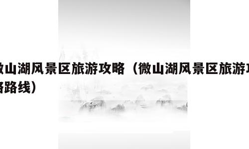 微山湖风景区旅游攻略（微山湖风景区旅游攻略路线）