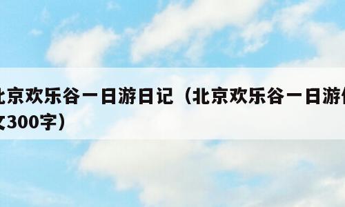 北京欢乐谷一日游日记（北京欢乐谷一日游作文300字）
