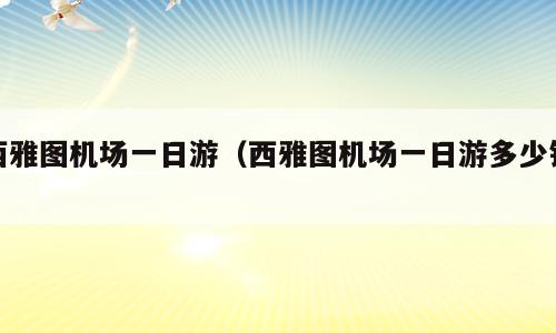 西雅图机场一日游（西雅图机场一日游多少钱）