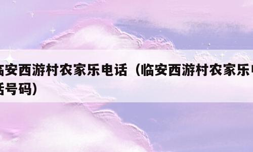 临安西游村农家乐电话（临安西游村农家乐电话号码）
