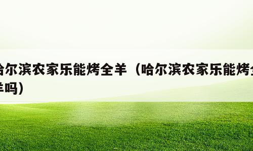哈尔滨农家乐能烤全羊（哈尔滨农家乐能烤全羊吗）