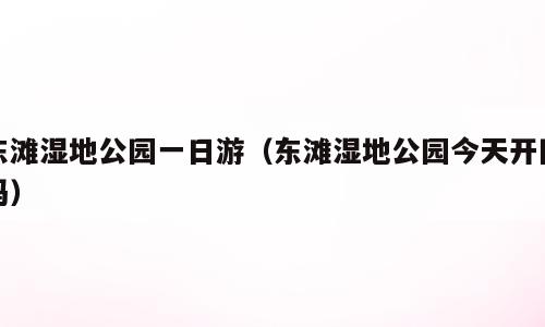 东滩湿地公园一日游（东滩湿地公园今天开园吗）