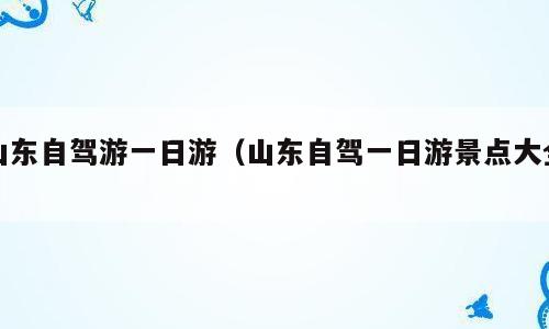 山东自驾游一日游（山东自驾一日游景点大全）