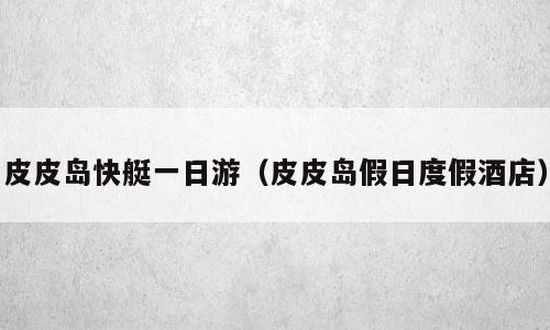 皮皮岛快艇一日游（皮皮岛假日度假酒店）