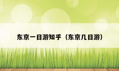 东京一日游知乎（东京几日游）