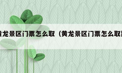 黄龙景区门票怎么取（黄龙景区门票怎么取票）