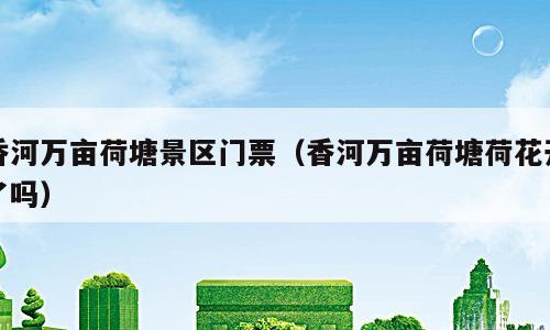 香河万亩荷塘景区门票（香河万亩荷塘荷花开了吗）