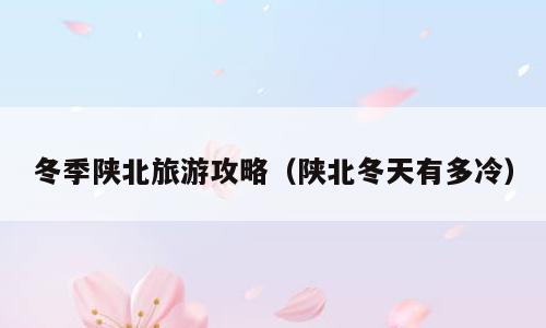 冬季陕北旅游攻略（陕北冬天有多冷）