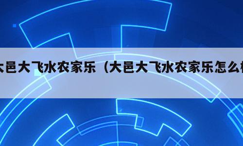 大邑大飞水农家乐（大邑大飞水农家乐怎么样）