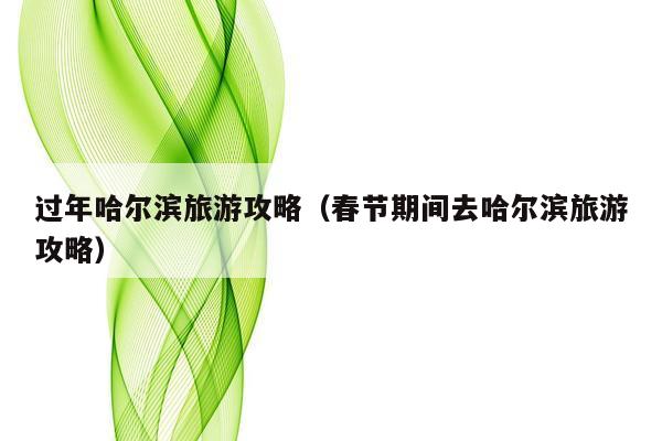 过年哈尔滨旅游攻略（春节期间去哈尔滨旅游攻略）
