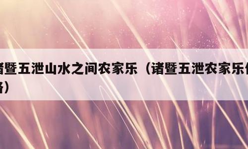 诸暨五泄山水之间农家乐（诸暨五泄农家乐价格）