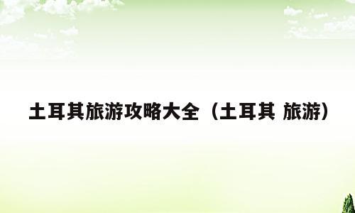 土耳其旅游攻略大全（土耳其 旅游）