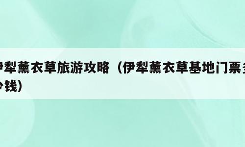 伊犁薰衣草旅游攻略（伊犁薰衣草基地门票多少钱）