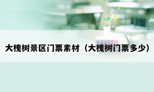 大槐树景区门票素材（大槐树门票多少）
