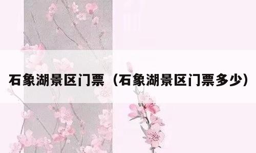 石象湖景区门票（石象湖景区门票多少）