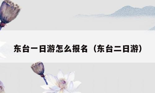 东台一日游怎么报名（东台二日游）
