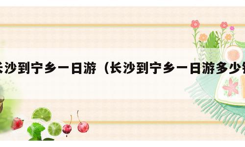 长沙到宁乡一日游（长沙到宁乡一日游多少钱）