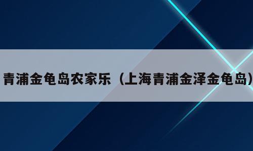 青浦金龟岛农家乐（上海青浦金泽金龟岛）