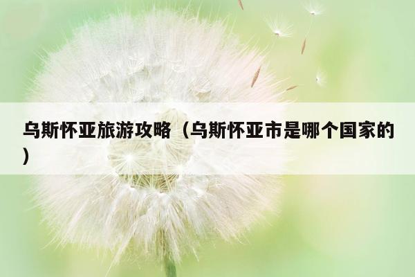 乌斯怀亚旅游攻略（乌斯怀亚市是哪个国家的）