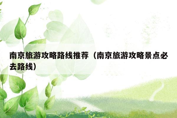 南京旅游攻略路线推荐（南京旅游攻略景点必去路线）