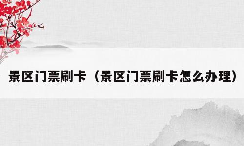 景区门票刷卡（景区门票刷卡怎么办理）