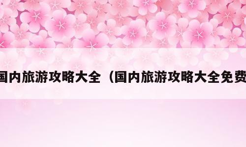 国内旅游攻略大全（国内旅游攻略大全免费）