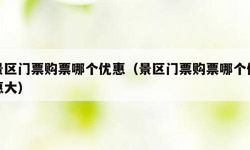 景区门票购票哪个优惠（景区门票购票哪个优惠大）