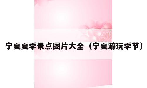 宁夏夏季景点图片大全（宁夏游玩季节）