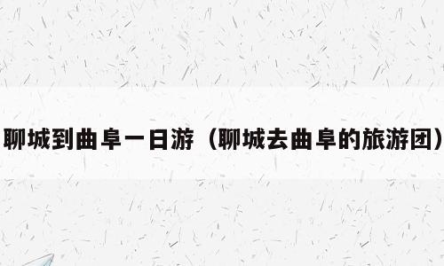 聊城到曲阜一日游（聊城去曲阜的旅游团）