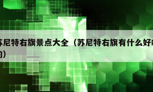 苏尼特右旗景点大全（苏尼特右旗有什么好吃的）