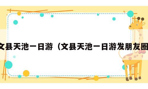 文县天池一日游（文县天池一日游发朋友圈）