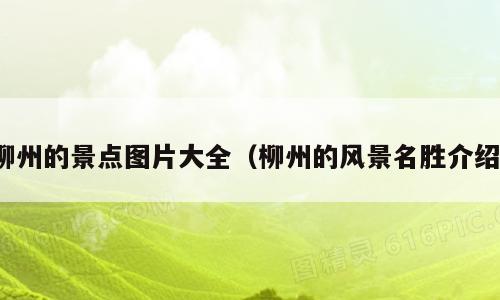 柳州的景点图片大全（柳州的风景名胜介绍）