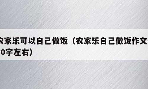 农家乐可以自己做饭（农家乐自己做饭作文400字左右）
