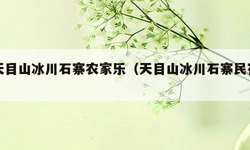 天目山冰川石寨农家乐（天目山冰川石寨民宿）