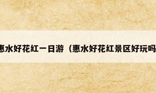 惠水好花红一日游（惠水好花红景区好玩吗）
