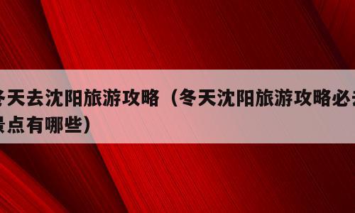 冬天去沈阳旅游攻略（冬天沈阳旅游攻略必去景点有哪些）
