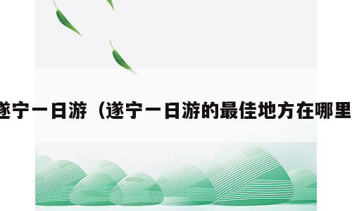 遂宁一日游（遂宁一日游的最佳地方在哪里）